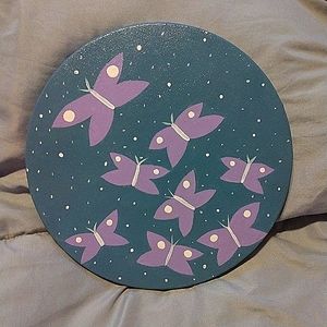 hand painted purple butterflies